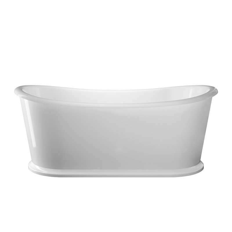 Baignoire double en acrylique de 69 po Mortana, Laiton poli
