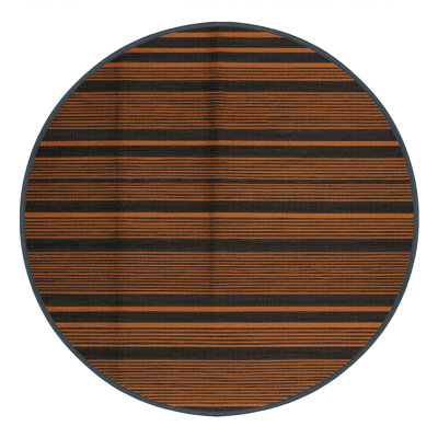 Machine Washable Horizontal Stripes Brown Area Rug