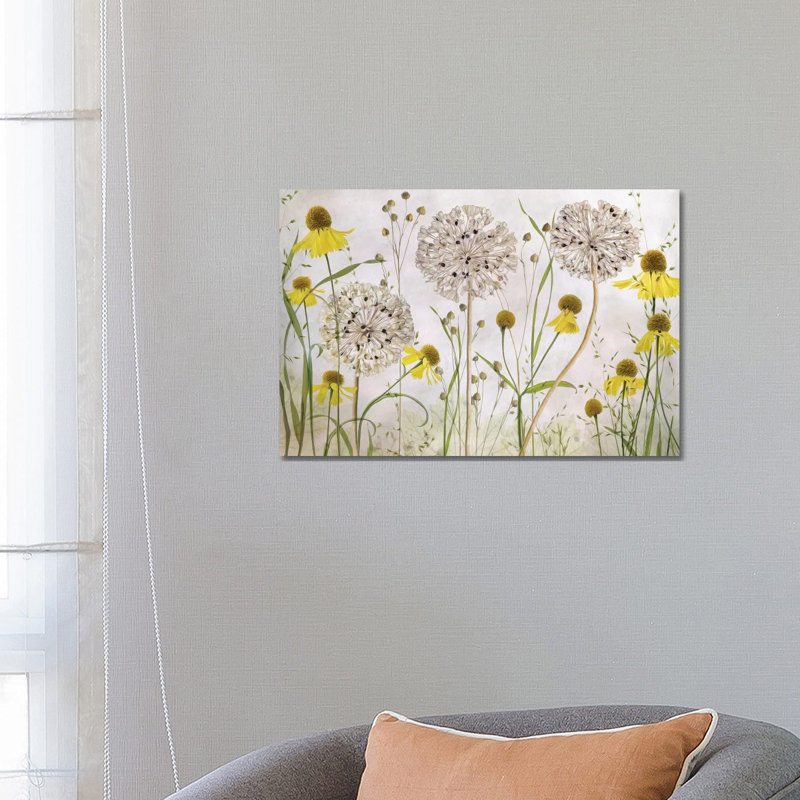 Alliums and Heleniums 1 Piece Wall Art on Canvas, 45.72cm H x 66.04cm W x 1.91cm D, Wrapped Canvas
