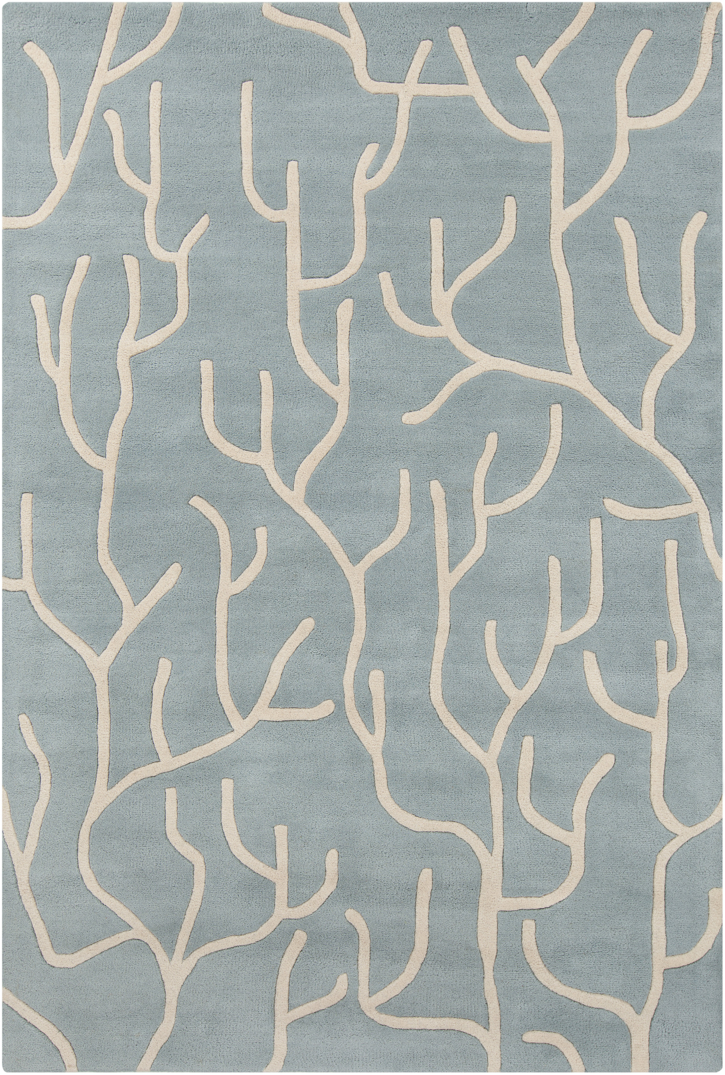 Lark Manor™ Ailey Authentic Hand-Tufted Handmade Blue & White Modern ...