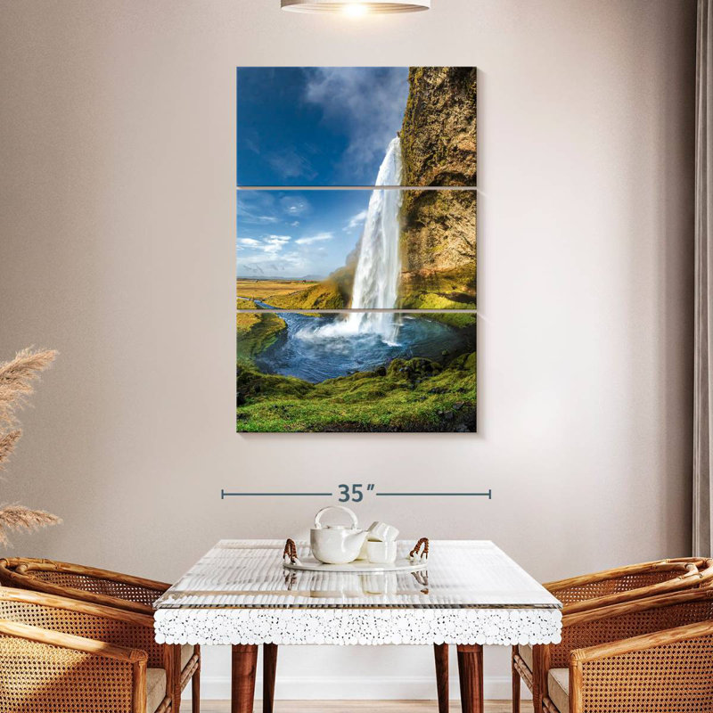 Alvord Seljalandsfoss In Summer, 50" H x 32" W