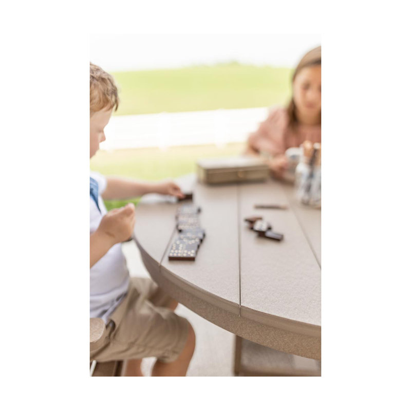 Berlin Gardens Kids Regular Top With White Base 38″ Round Table, Smoke Gray