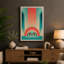 Geometric Head in Coral Art Deco - Wrapped Canvas-986265312-986265318