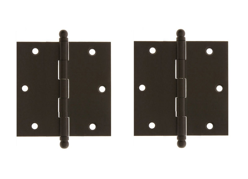 Solid Brass Mortise Hinge, 4.25'' H x 2.5" W x 2.5" D, Oil-Rubbed Bronze