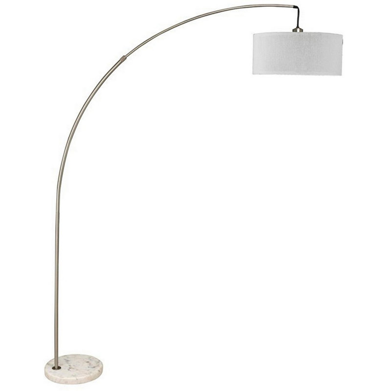 Tynise 86'' Arched Floor Lamp, White, Silver