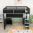 Deluxe Loft Bed with Workstation, Storage Shelves, LED Strips and Charging Station-703258445-703258434