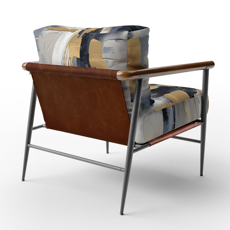 Chaise d'appoint rembourrée Grey and Gold Transcendent Impressions I, Noir