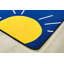 Tapis bleu à motif géométrique Rainbow Seating-1630916011