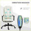 Fauteuil de massage à dossier inclinable avec vibration à 7 points, hauteur réglable Repose-pieds | Blanc neige | Similicuir-1672686440