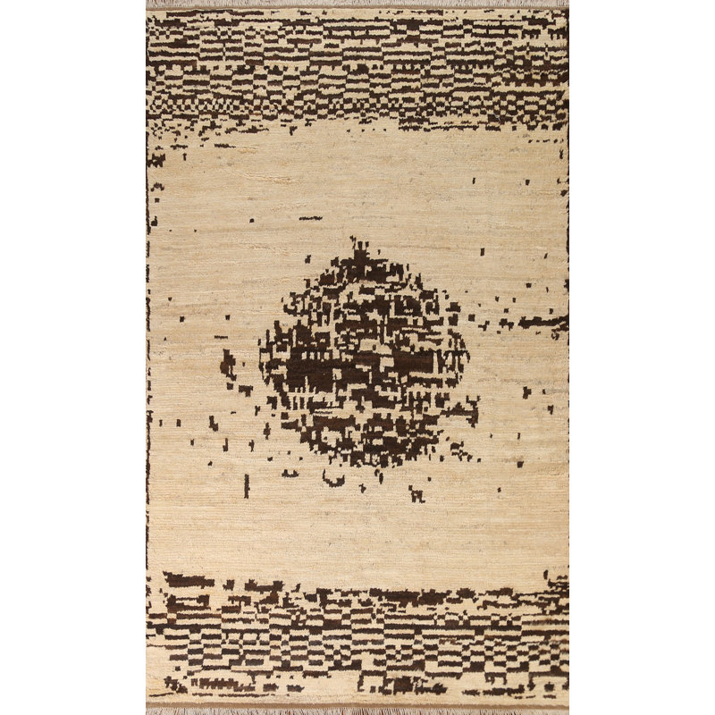 Tapis marocain ivoire en laine 7 x 10