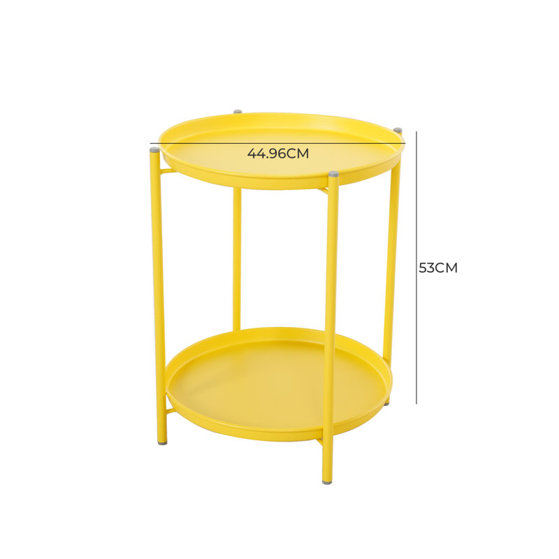 Caira Round Outdoor Side Table, Yellow