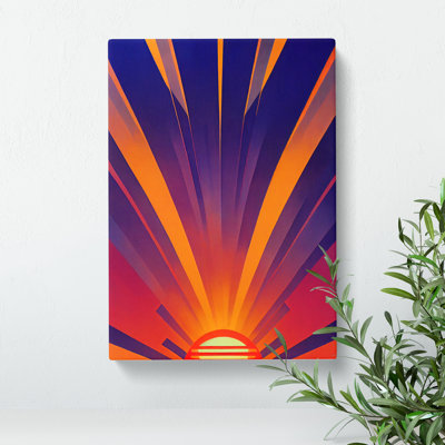 Splendid Art Deco Sunset No.4 - Wrapped Canvas