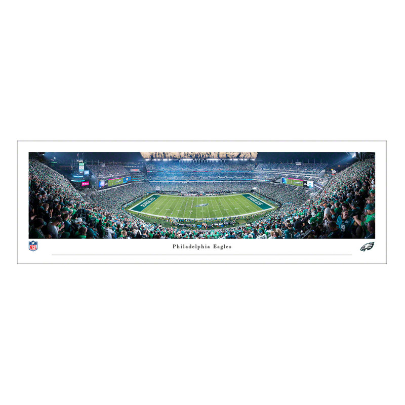 Philadelphia Eagles, Night Game - Select Frame, No Mat, Paper, 13.5" H x 40" W x 0.1" D