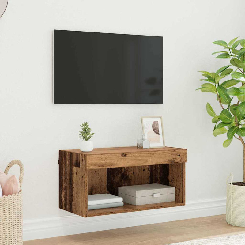 Unfinished TV Stand, Old Wood, 30cm H x 60cm L x 30cm W