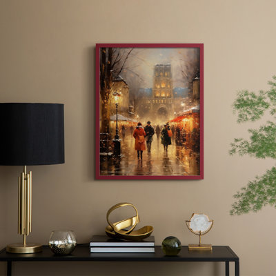 «Christmas Holiday Art» DCCxxx, reproduction encadrée - bois massif