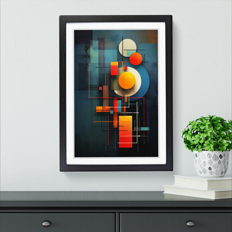 Bauhaus Digital Art - Framed Print, Black Framed, 46cm H x 34cm W