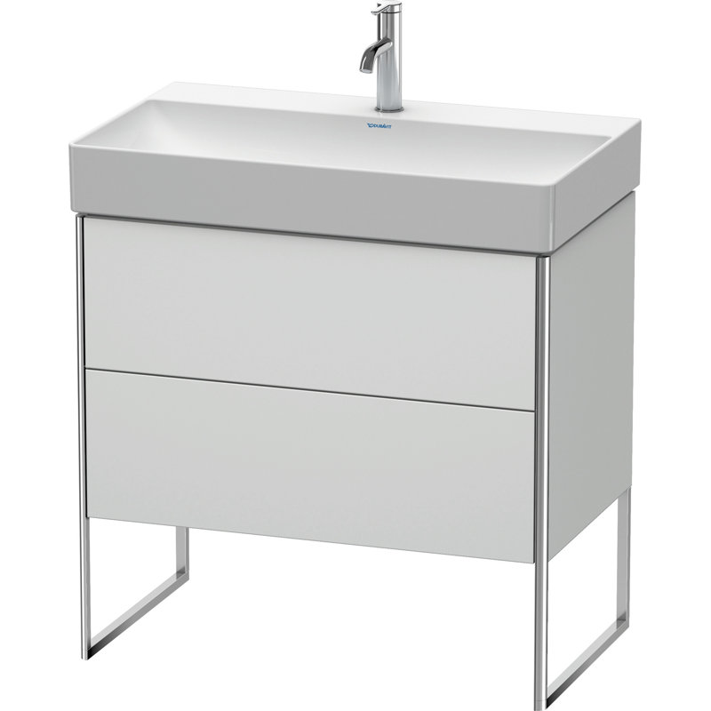 Base de salle de bain simple à fixation murale 30,88" seulement meuble-lavabo XSquare, Blanc satiné mat