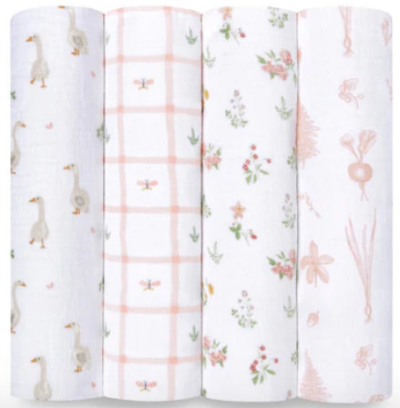 Ensemble de 4 mousseline de coton Swaddle