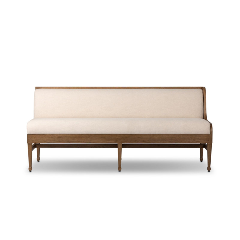 Priscilla RAF Dining Bench-72"-Crypton Wayfarer Snow, 32" H x 72" W x 26.5" D