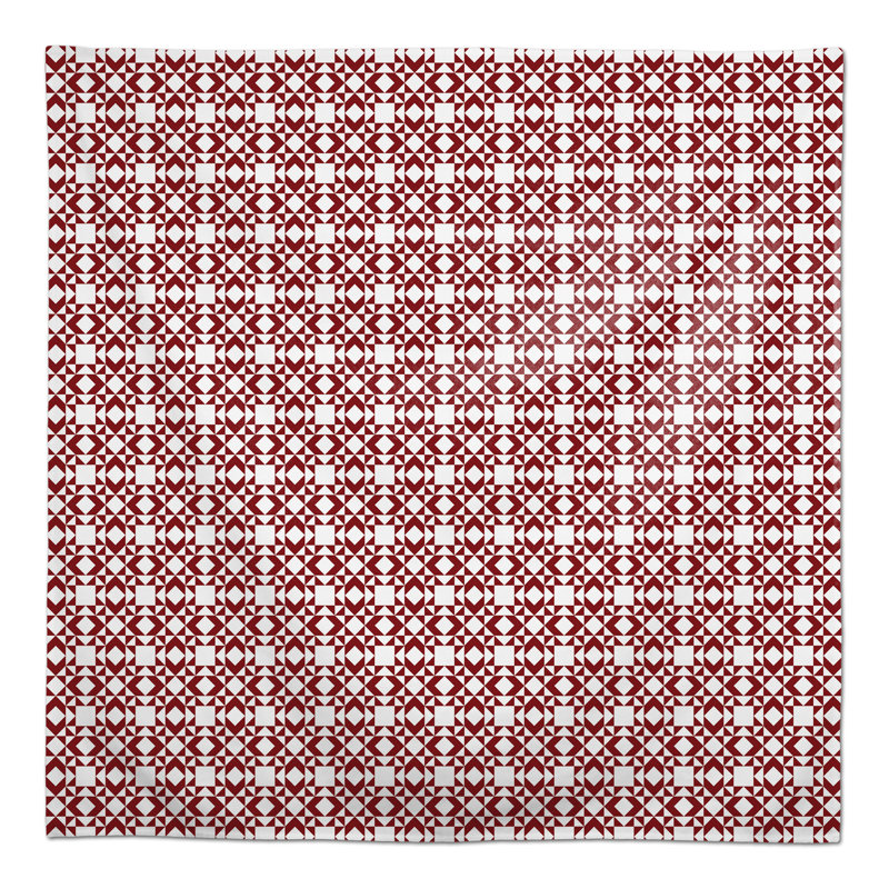 Nappe carrée en polyester à motif géométrique, Rouge