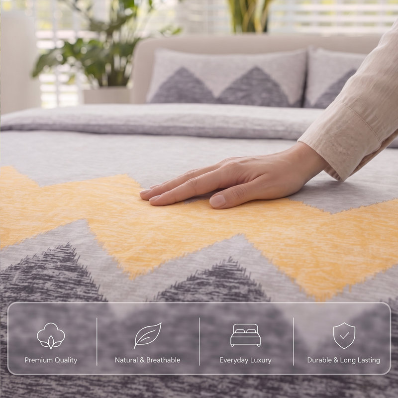 Geometric Reversible Duvet Cover Set, Double