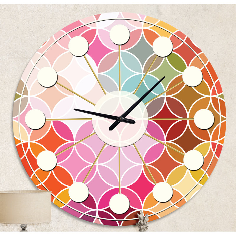Horloge murale géométrique rétro Design II - Mid-Century, Surdimensionné