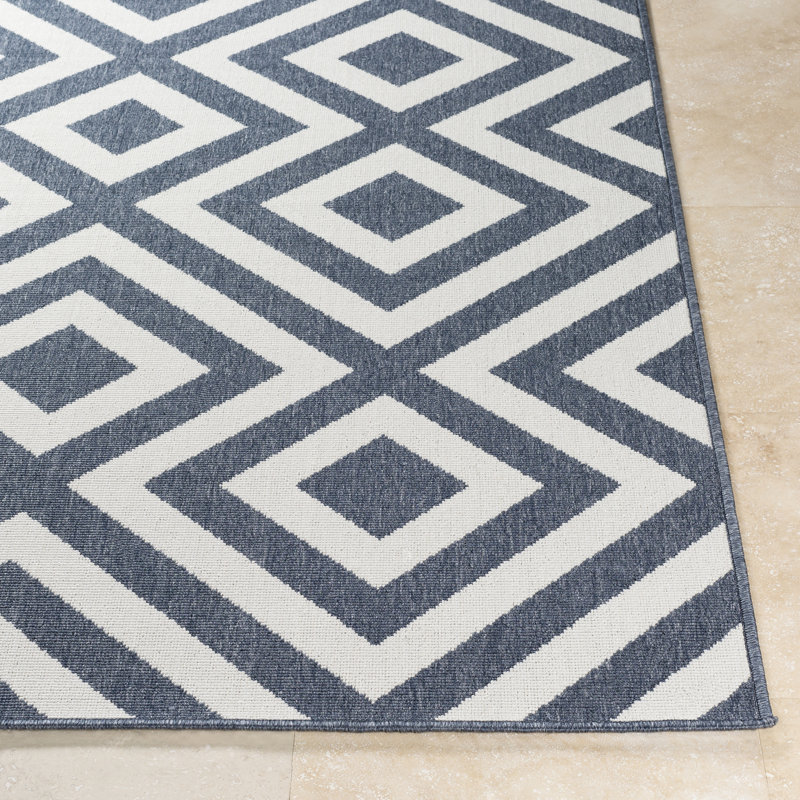 Tapis gris anthracite / blanc Derle, Rond 8 pi 9 po