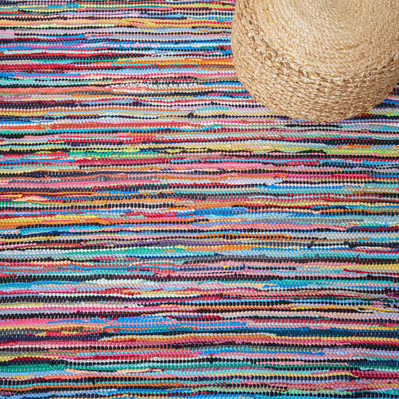 Tapis en coton tissé à la main Samaniego, Rectangle de 5 pi x 8 pi