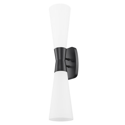 Emrys 24 inch Matte Black 2 Light Wall Sconce