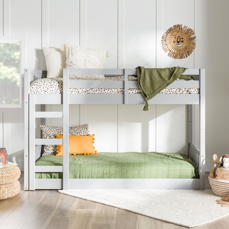 Lit superposé simple en bois massif Calhan par Harriet Bee, Gris