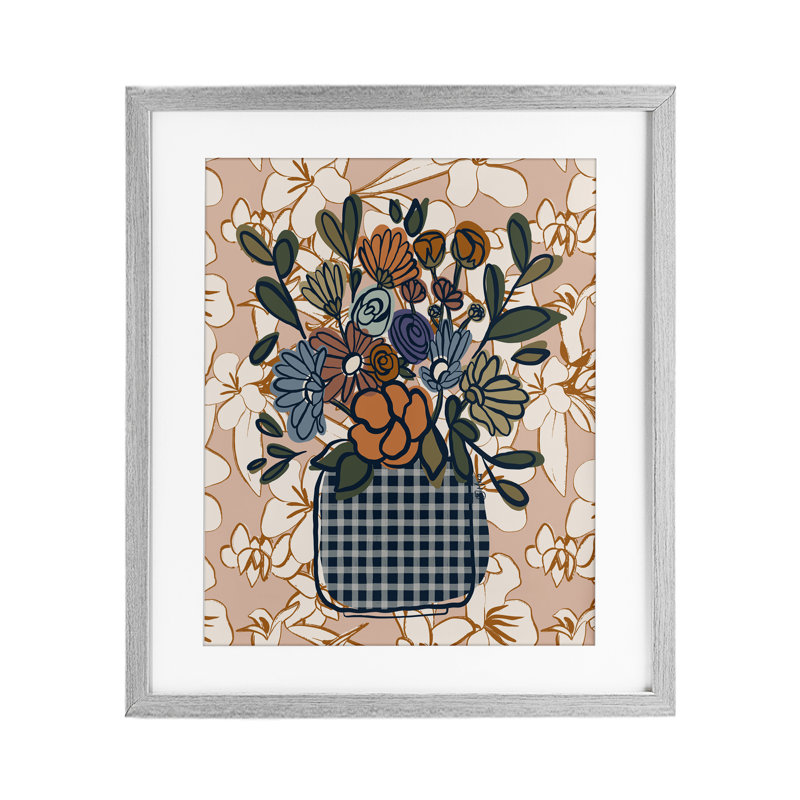«Little Garden Flower Bouquet», reproduction encadrée sous verre, design par Beki Marquardt, H 16 po x l 13 po