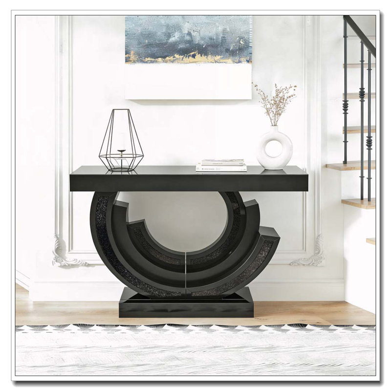 Console à miroir avec hall d'entrée, Noir