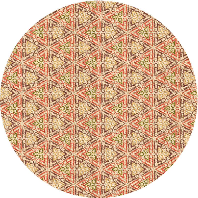 Saear Geometric Indoor Rug, Round 4'