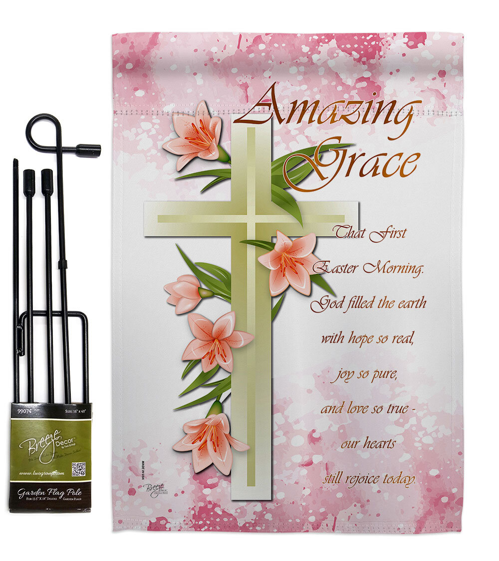 Amazing Grace Garden Flag Set Bible Verses Religious 13 X18.5 Inches  Double-Sided Decorative House Decoration Yard Banner