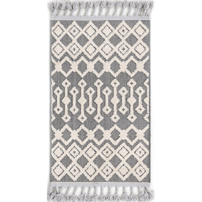 Tapis de couloir contemporain de couleur beige et gris Britnie, Rectangle 2 pi x 3 pi