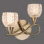 Trang 2-Light Dimmable Cut Glass Antique Brass Flush Mounted Sconce Wall Light