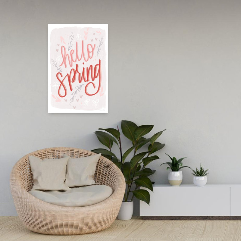 Hello Spring, art printanier abstrait contemporain, H 24 po x l 16 po