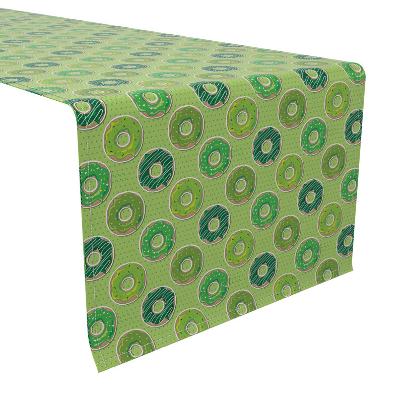 Rectangular Floral Cotton Twill Table Runner