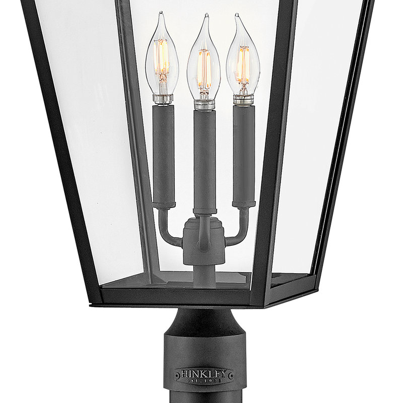 Hinkley Alford Place LED Post Pier Light, Museum Black