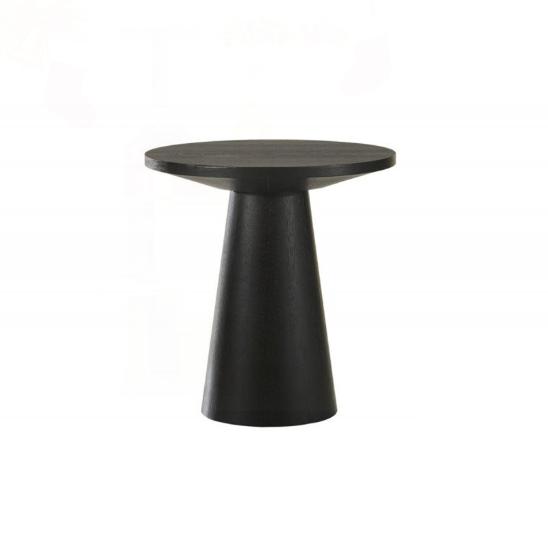 Console ronde à piédestal avec plateau biseauté, Noir