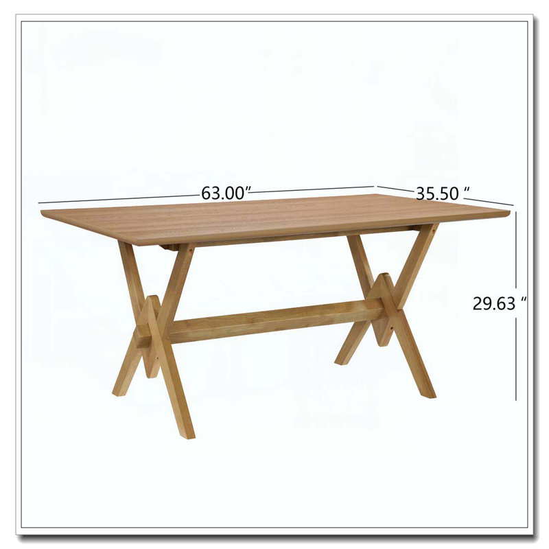 Table de salle à manger en bois, Naturel, Naturel