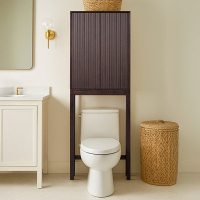 2 Door Over-Toilet Storage Cabinet With Sturdy Shelves for Bathroom Organization
