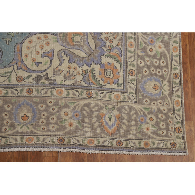 Tapis traditionnel médaillon bleu clair 10 x 12