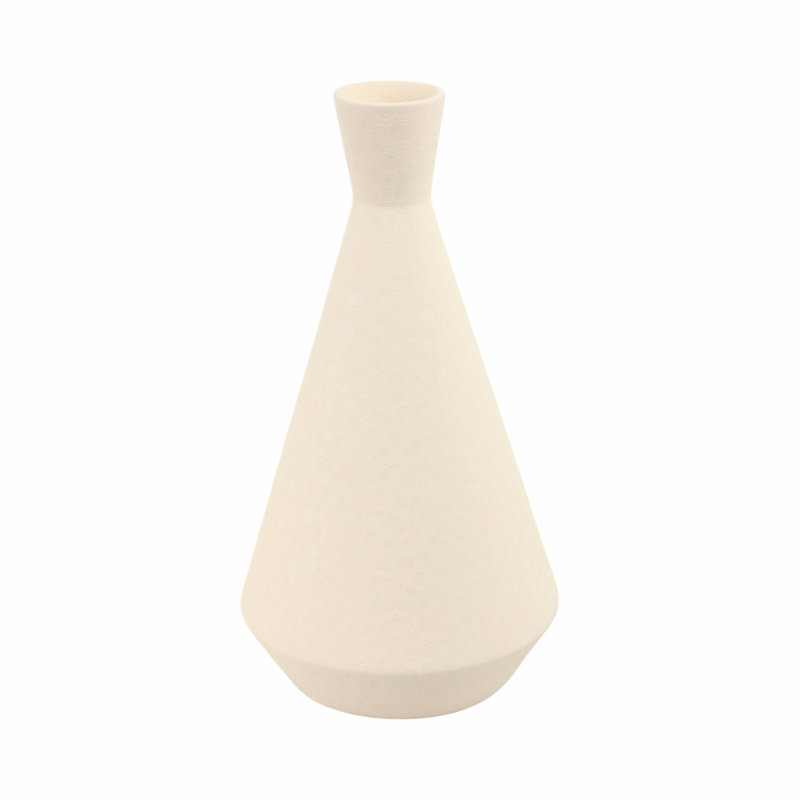 Vase en céramique torsadé - Accent décoratif géométrique moderne, 13.5" H x 7.25" W x 7.25" D