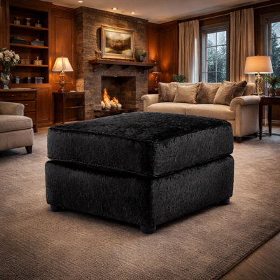 55 cm W Velvet Square Footstool