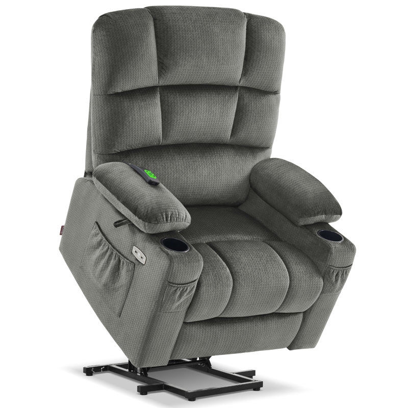 Fauteuil inclinable électrique Nihat Lay, 100 % polyester gris