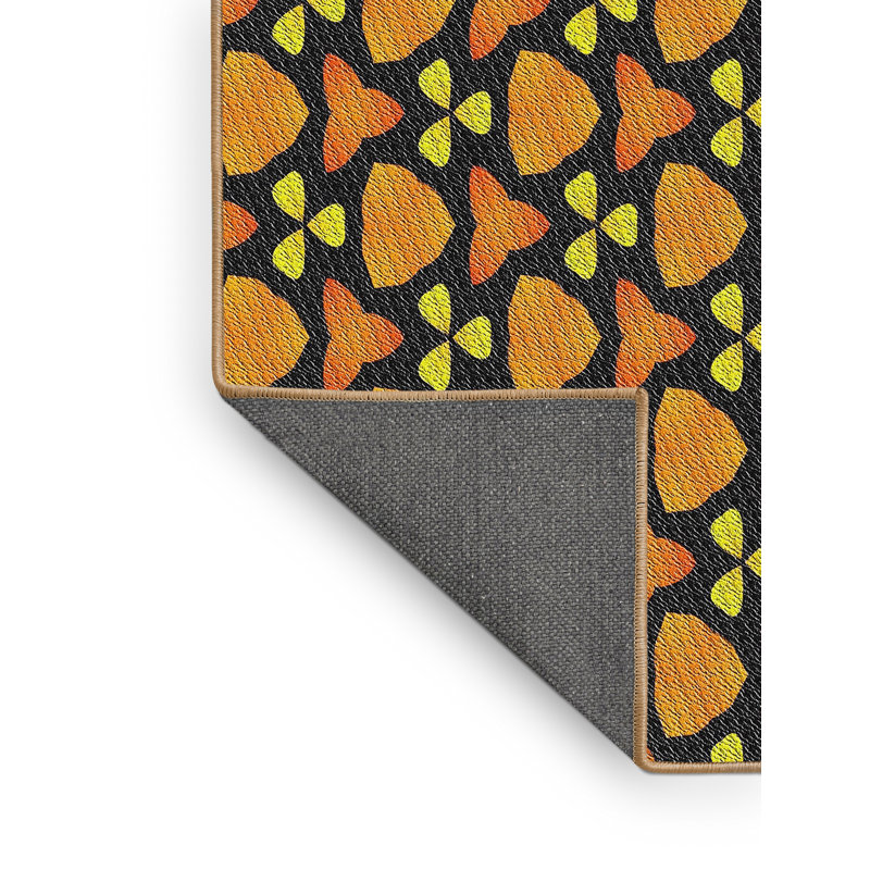 Tapis orange / jaune Power Loom, Rectangle 5 pi x 7 pi