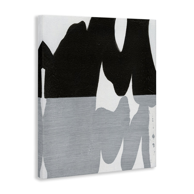 Art mural noir sur toile de forme organique par Jodi Fuchs, H 40 po x l 30 po