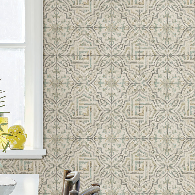 Aimee-Louise Geometric Roll Brewster Home Fashions Color: Olive