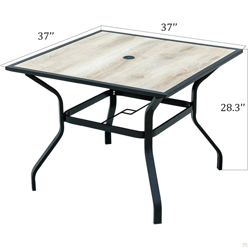 Table de salle à manger d'extérieur pour terrasse en métal